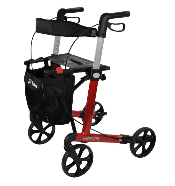 Leopard Aluminium Rollator Red 55CM